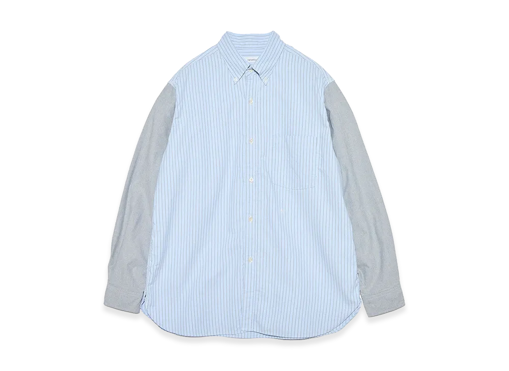 nanamica Button Down Stripe Storm Shirt "Sax"