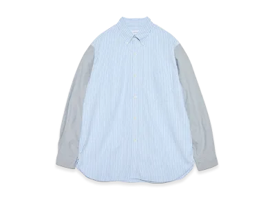 nanamica Button Down Stripe Storm Shirt "Sax"