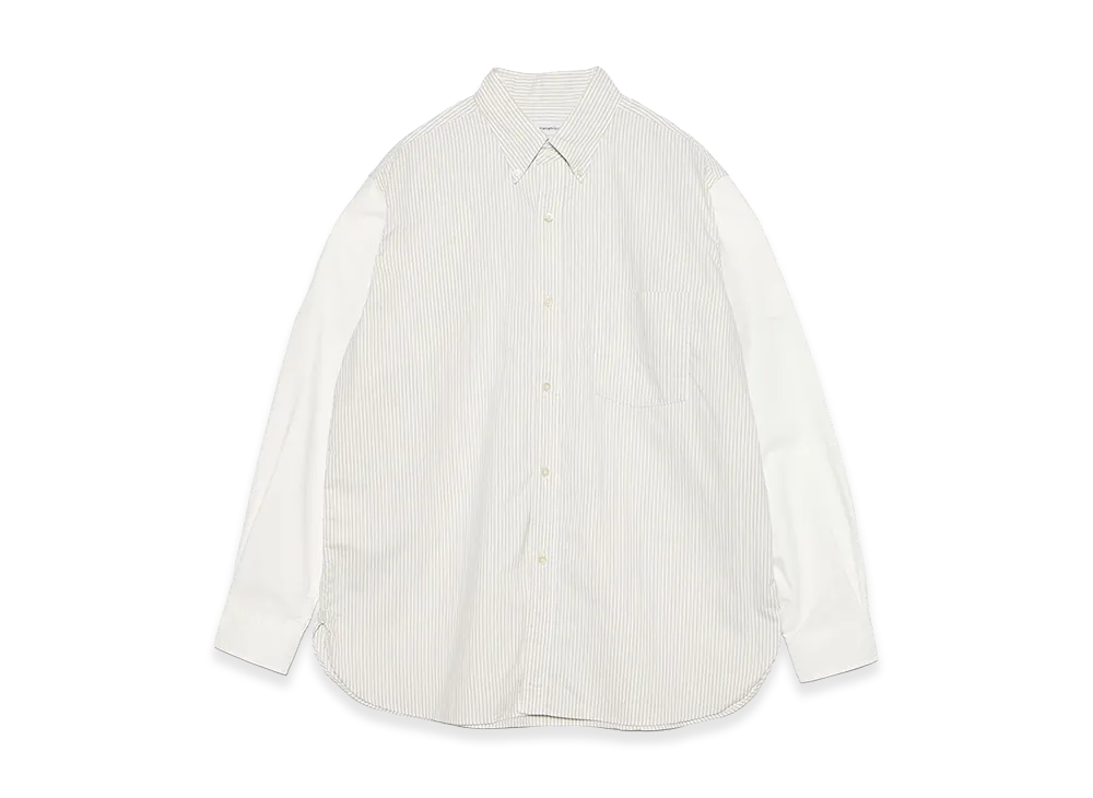 nanamica Button Down Stripe Storm Shirt "Beige"