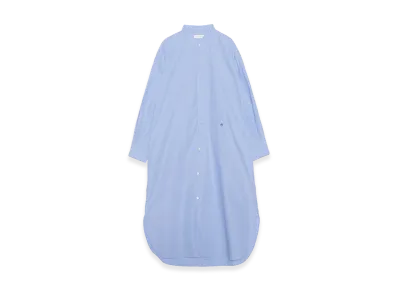 nanamica Band Collar Wind Shirt Dress "Sax"
