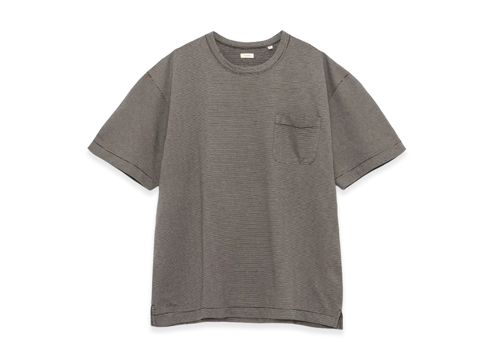 nanamica Micro Stripe Pocket Tee "Black/Gray"