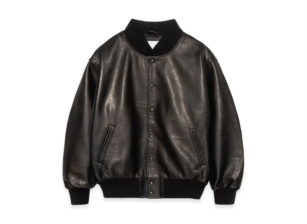 nanamica x GB Sport Leather Varsity Jacket "Black"
