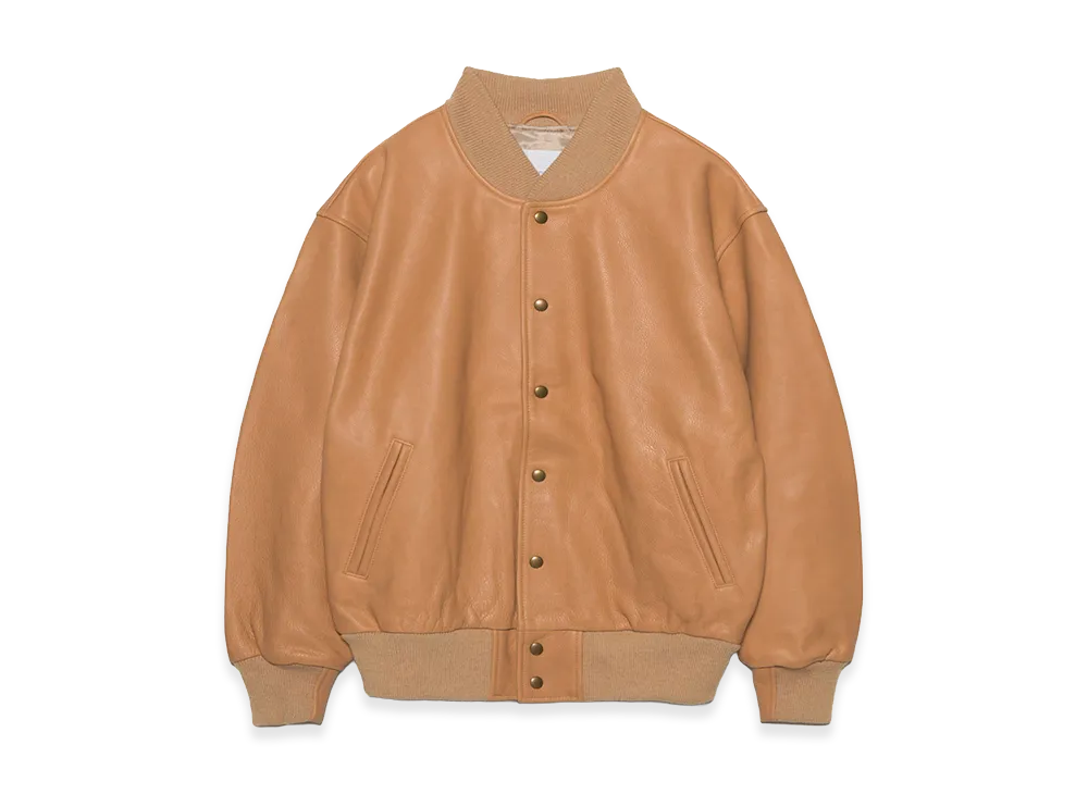 nanamica x GB Sport Leather Varsity Jacket "Rust"