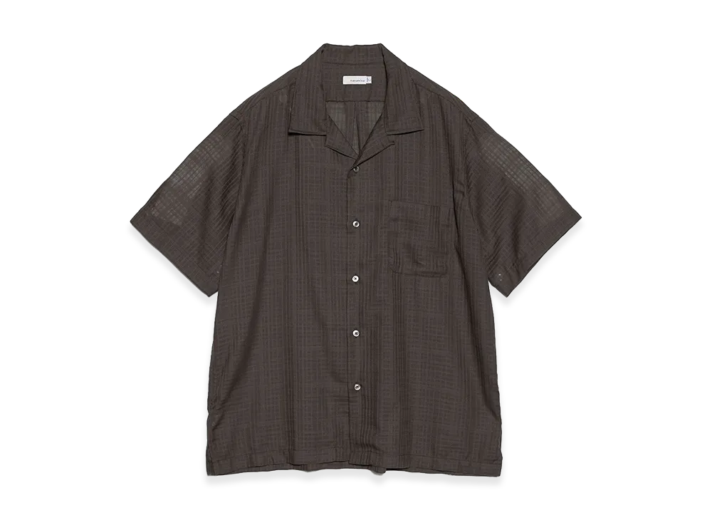 nanamica Open Collar Panama S/S Shirt "Charcoal"