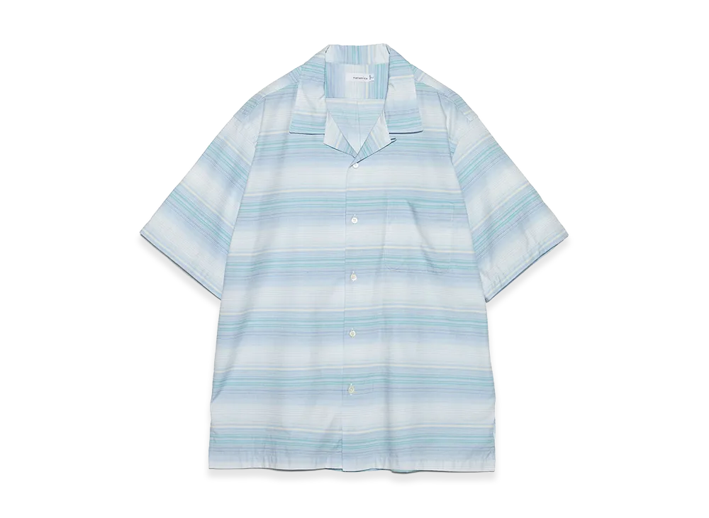 nanamica Open Collar Pique S/S Shirt "Blue"