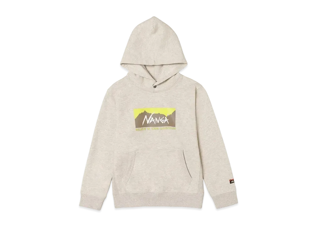 NANGA Eco Hybrid Box Logo Kids Sweat Hoodie(Kids) "Oatmeal"