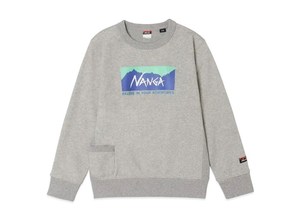 NANGA Eco Hybrid Box Logo Kids Sweatshirt(Kids) "L.Gry"