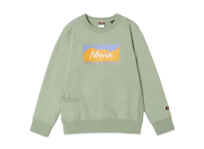 NANGA Eco Hybrid Box Logo Kids Sweatshirt(Kids) "Sage"
