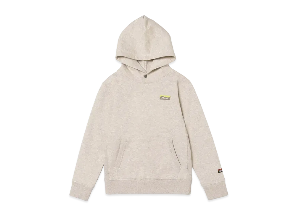 NANGA Eco Hybrid Mini Box Logo Kids Sweat Hoodie(Kids) "Oatmeal"