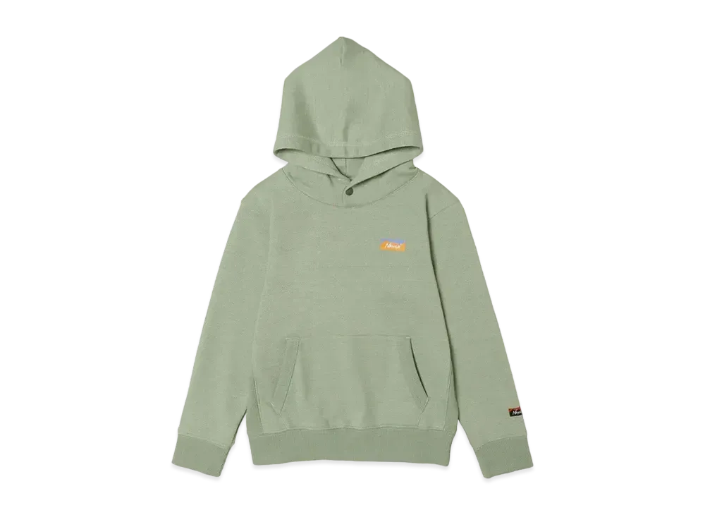 NANGA Eco Hybrid Mini Box Logo Kids Sweat Hoodie(Kids) "Sage"