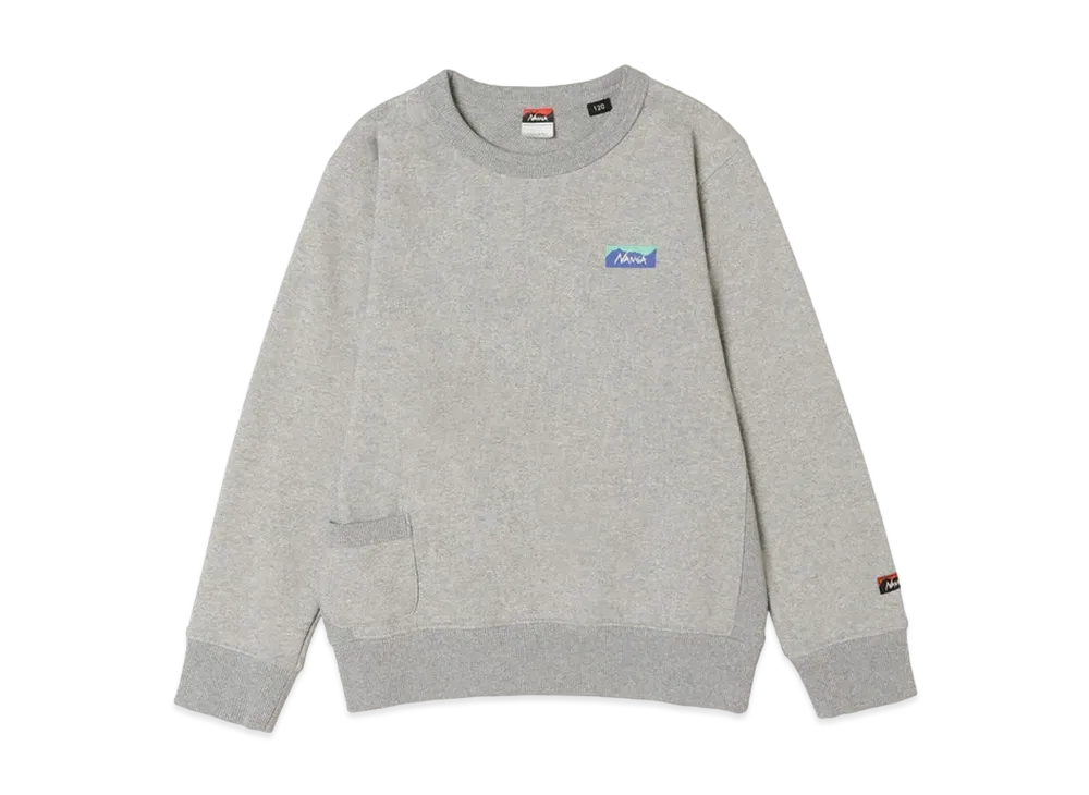 NANGA Eco Hybrid Mini Box Logo Kids Sweatshirt(Kids) "L.Gry"