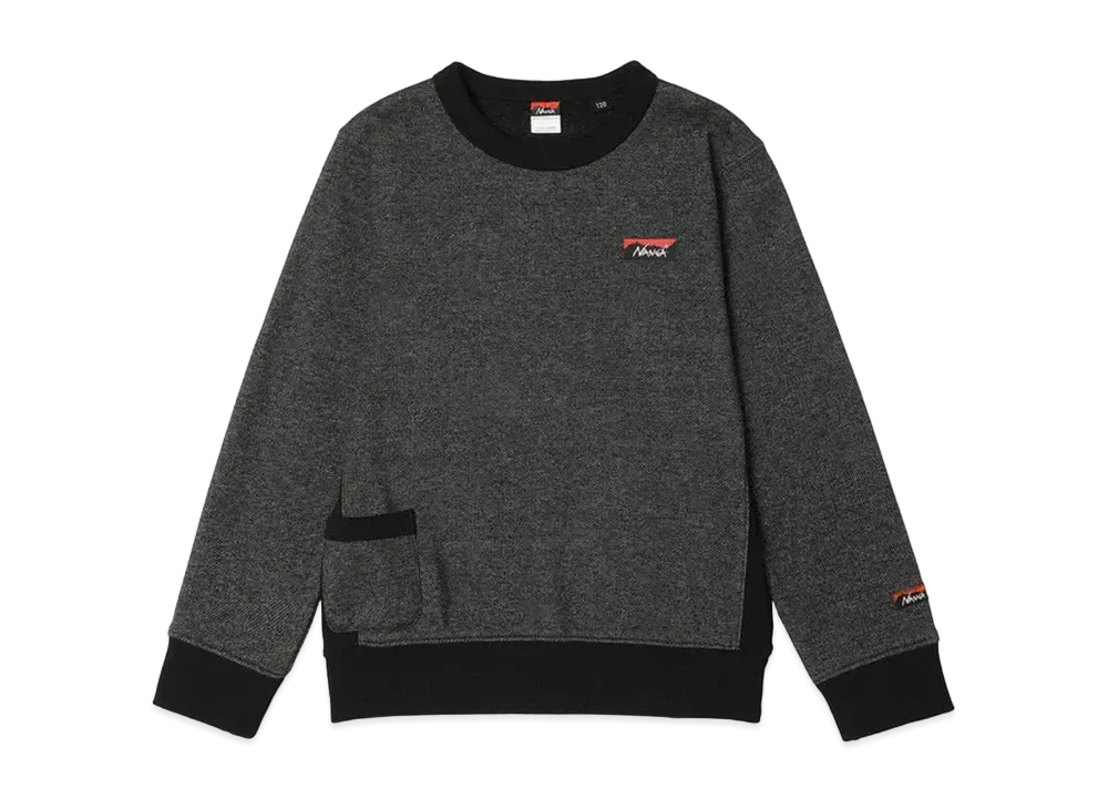 NANGA Eco Hybrid Mini Box Logo Kids Sweatshirt(Kids) "Blk"