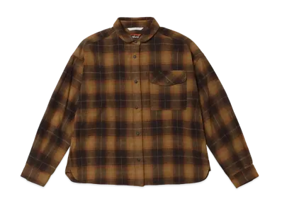 NANGA Women's Fade Plaid Camp Shirt "Brown"