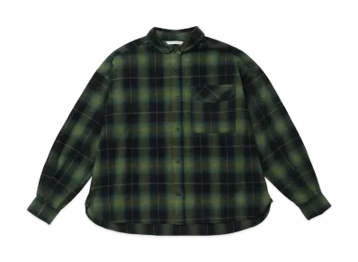 NANGA Women's Fade Plaid Camp Shirt "Green"
