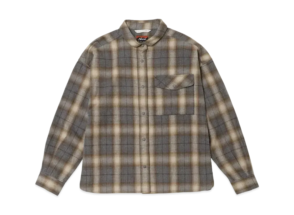 NANGA Women's Fade Plaid Camp Shirt "Gray"