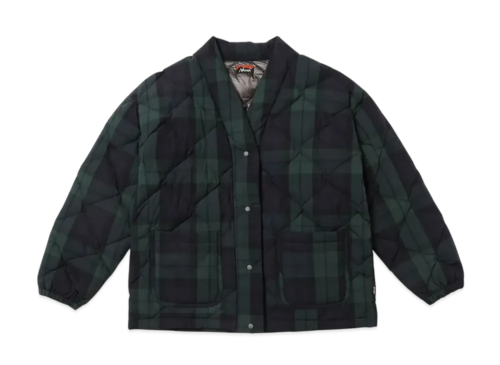 NANGA Women's Cotton Peach Down Hanten Jacket "Black Watch"