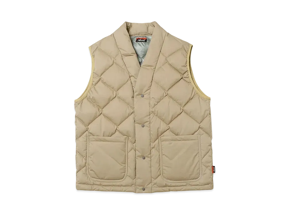 NANGA Women's Cotton Peach Down Hanten Vest "Beige"