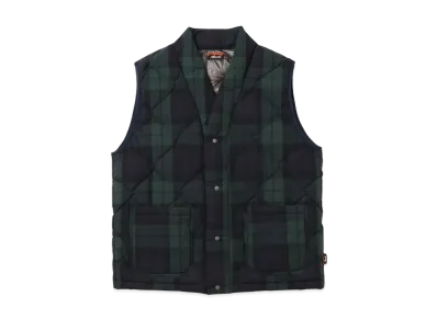 NANGA Women's Cotton Peach Down Hanten Vest "Black Watch"