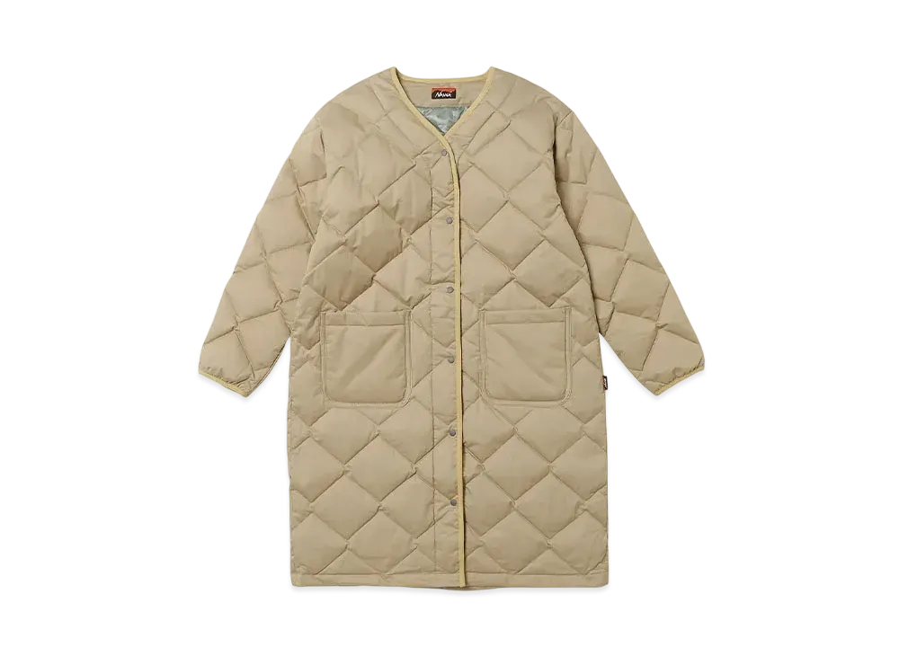 NANGA Women's Cotton Peach Down Long Cardigan "Beige"