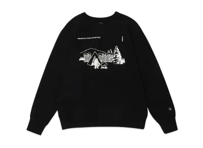 NANGA x Tacoma Fuji Records Quiet Illusion Sweatshirt(Unisex) "Black"