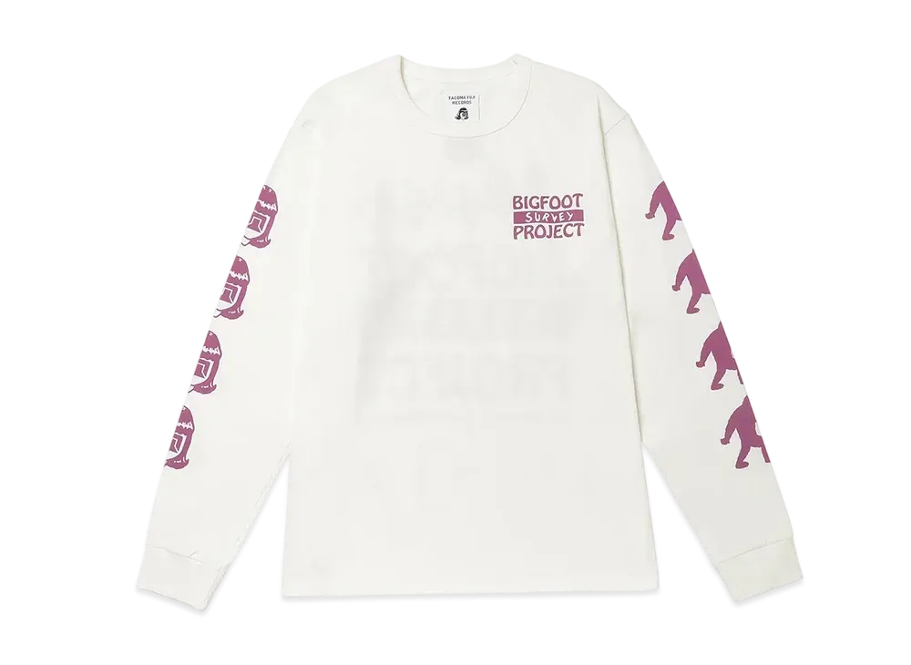 NANGA x Tacoma Fuji Records Bigfoot Survey Project Logo L/S Tee(Unisex) "White"
