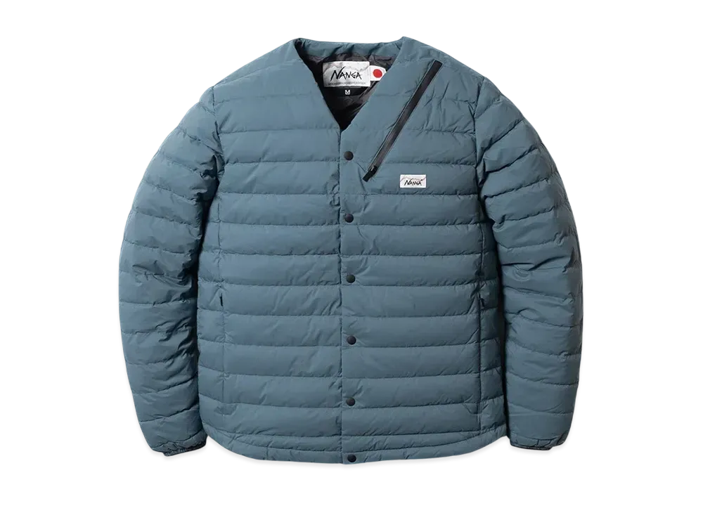 NANGA WHITE LABEL Down Cardigan "Blue Gray"