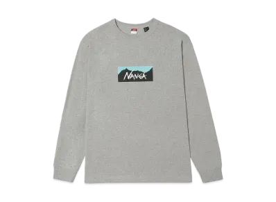 NANGA Eco Hybrid Box Logo L/S Tee(Unisex) "LightGray"