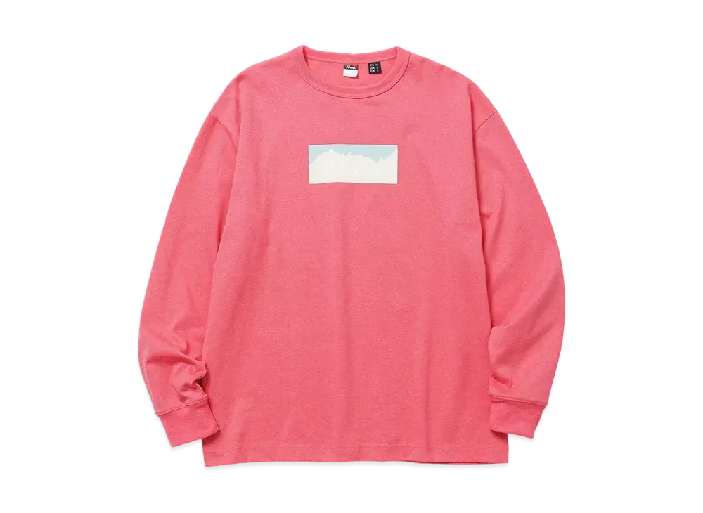 NANGA Eco Hybrid Box Logo L/S Tee(Unisex) "Pink"