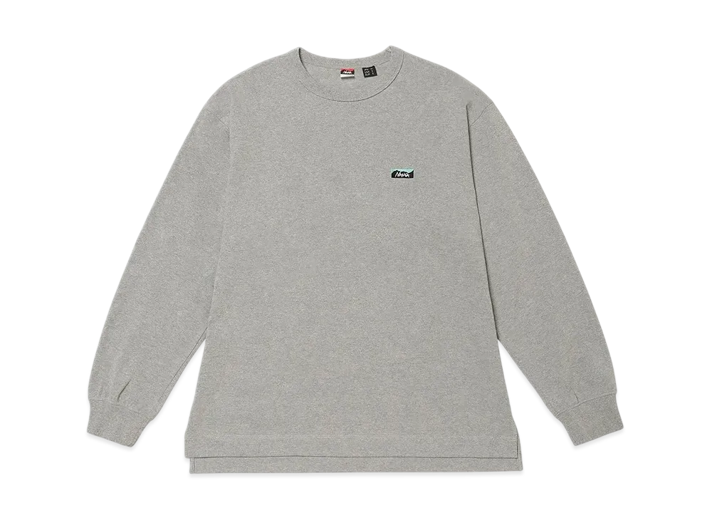 NANGA Eco Hybrid Box Logo Embroidery L/S Tee(Unisex) "LightGray"