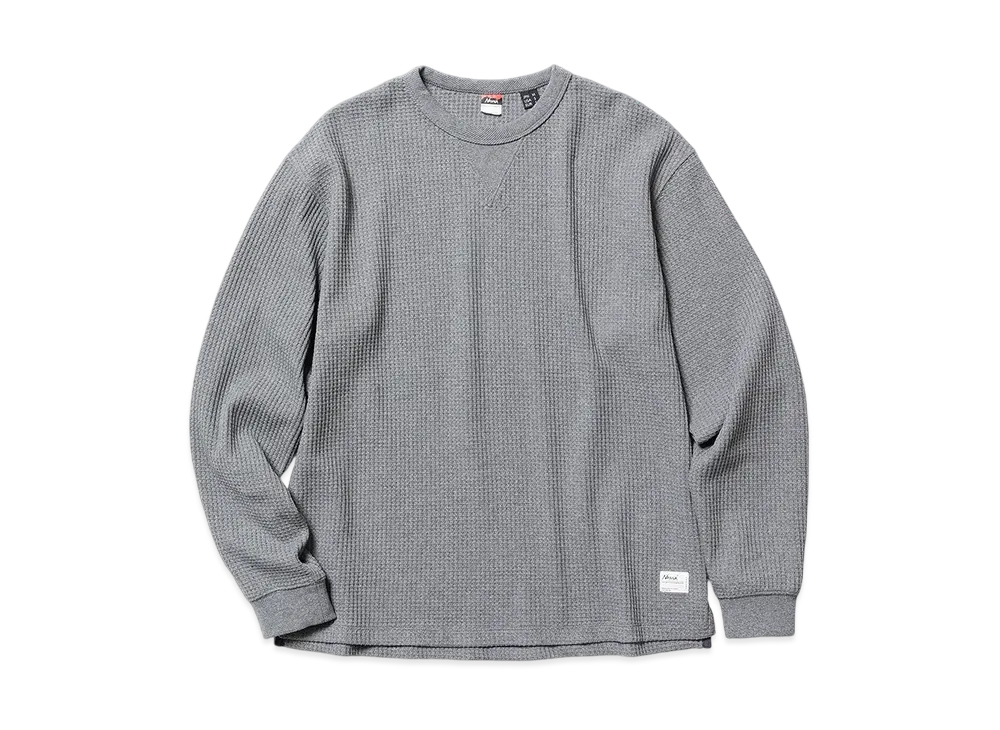NANGA Eco Hybrid Waffle L/S Tee(Men) "Gray"
