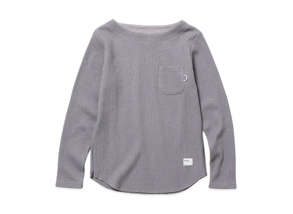 NANGA Eco Hybrid Waffle B.Neck L/S Tee W(Women) "Gray"