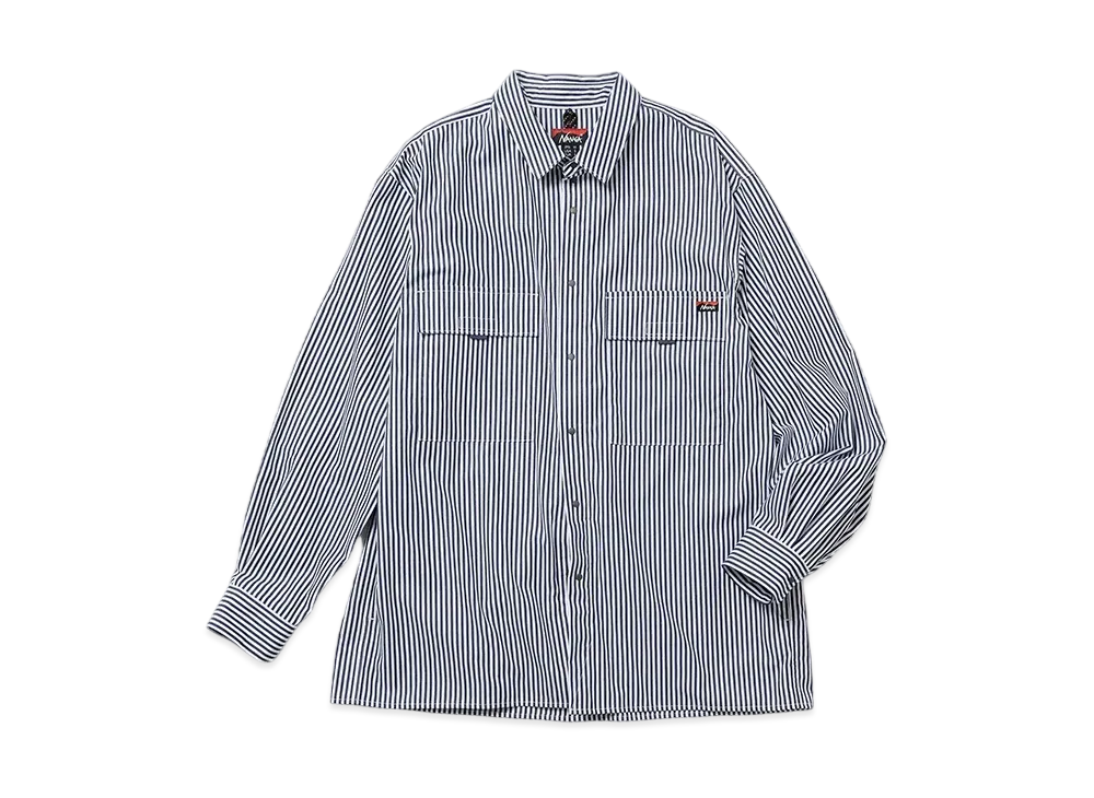 NANGA Stripe W Pocket Box Shirt(Men) "Navy"