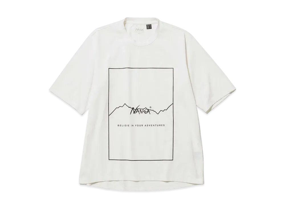 NANGA SS T-Shirt Frame Logo "White"