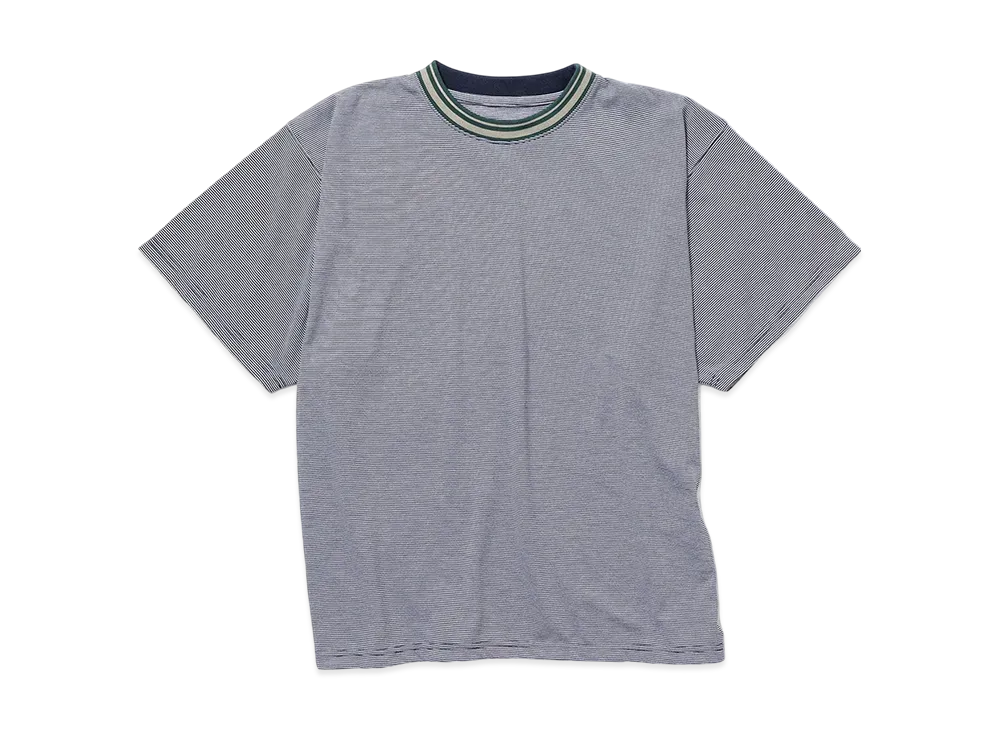 NANGA Ringer Collar Border Tee "Black/White"