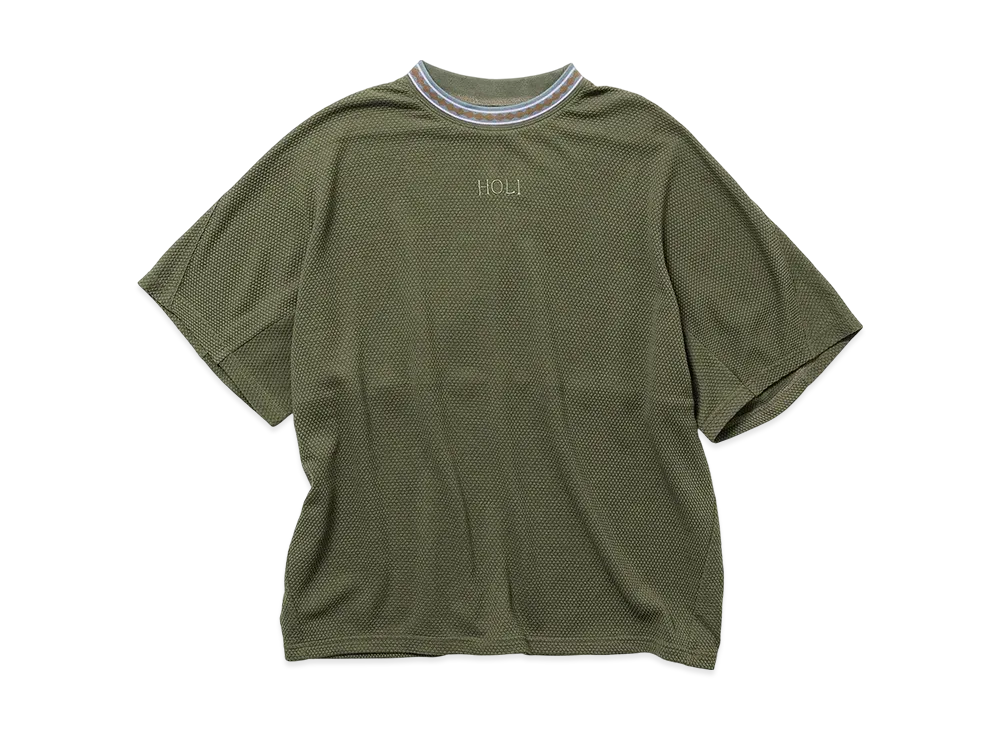 NANGA Ringer Collar Panel Tee "Khaki"