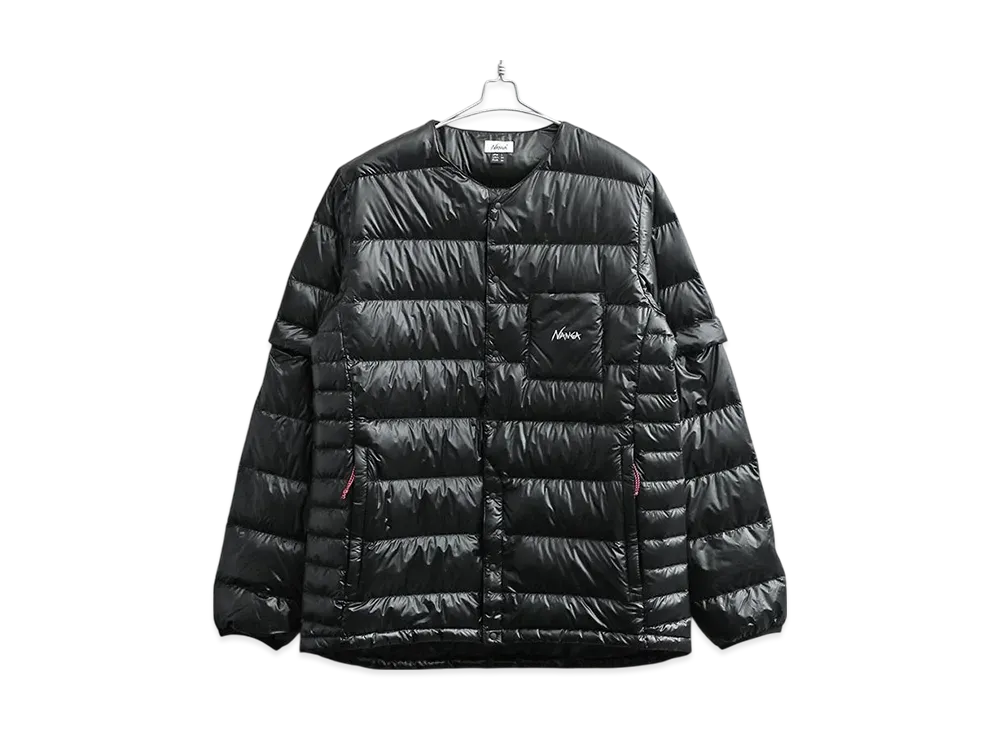NANGA Inner Down Cardigan With Detachable Sleeves "Black"