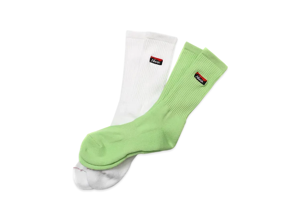 NANGA Logo Embroidered Ribbed Socks Set "Green"