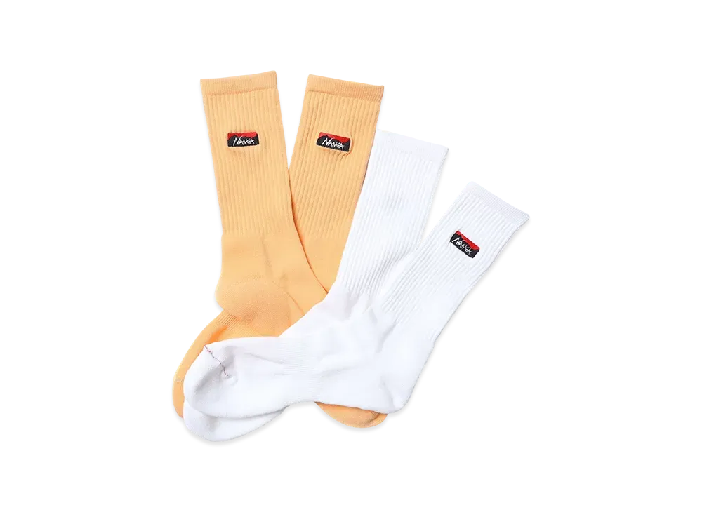 NANGA Logo Embroidered Ribbed Socks Set "Orange"