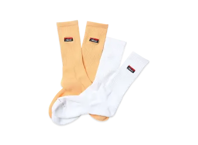 NANGA Logo Embroidered Ribbed Socks Set "Orange"