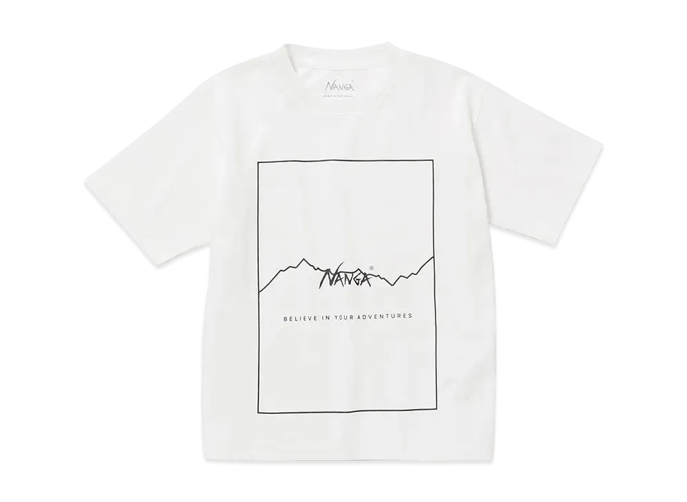 NANGA Dry Mix Kids Frame Logo Tee "White"