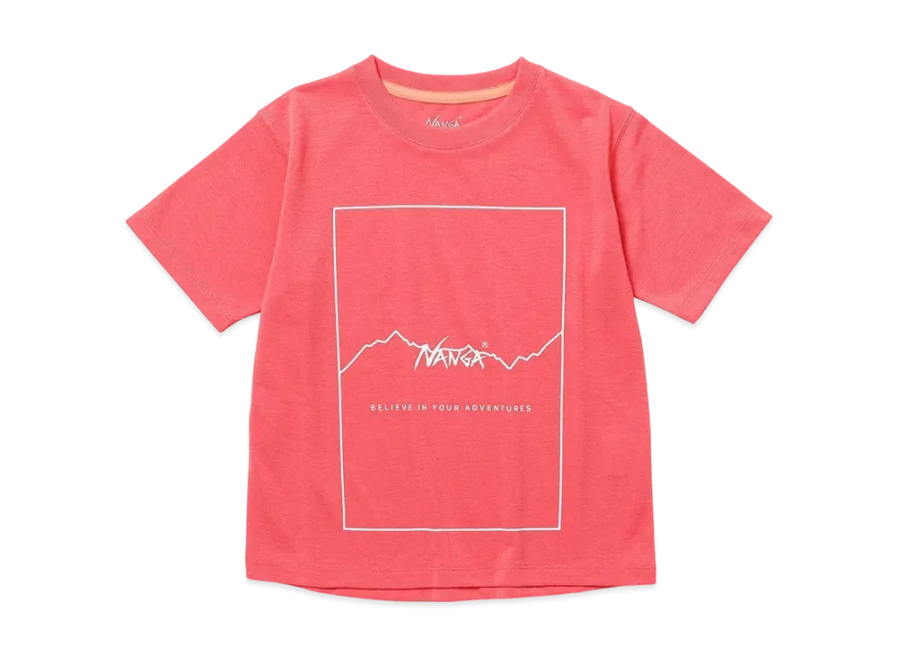 NANGA Dry Mix Kids Frame Logo Tee "Pink"