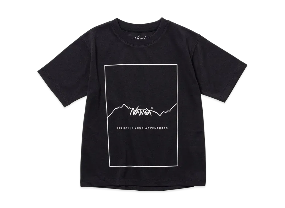 NANGA Dry Mix Kids Frame Logo Tee "Black"