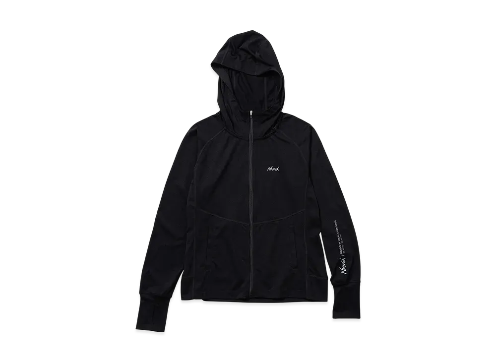 NANGA Women's Airflex Rash Guard Zip PK "Black"