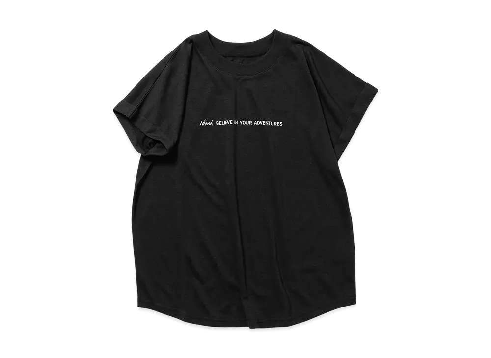 NANGA Women's Dry Mix Tagline S/S Tee "Black"