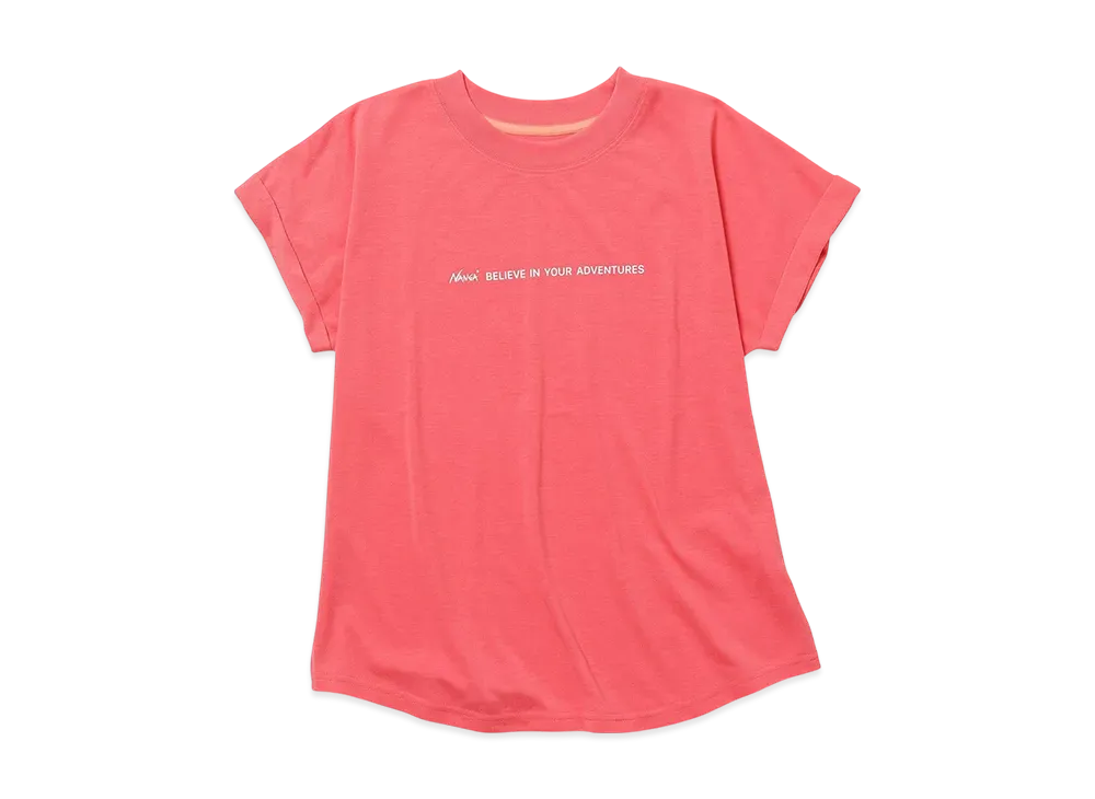 NANGA Women's Dry Mix Tagline S/S Tee "Pink"