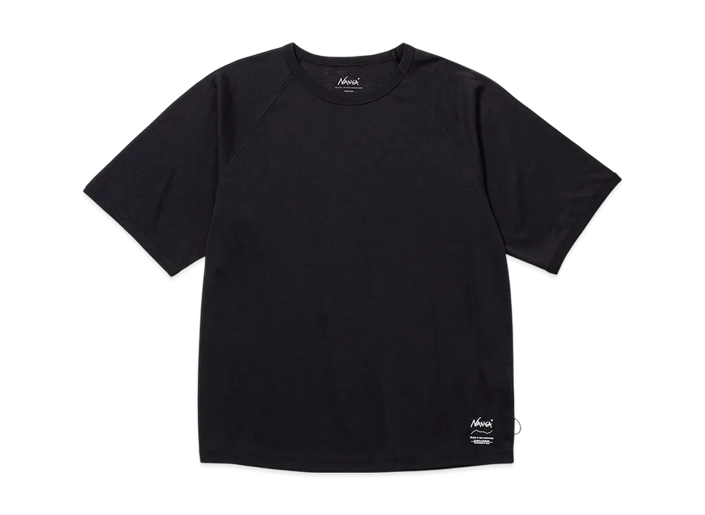 NANGA Dry Mix Raglan Sleeve Tee "Black"