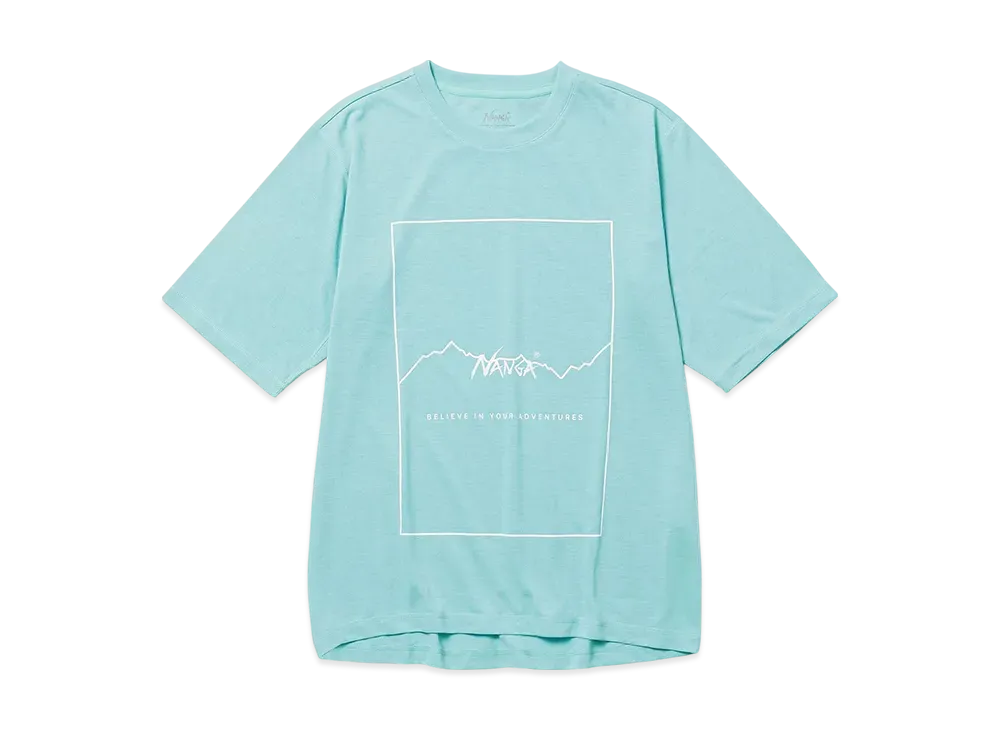 NANGA Dry Mix Frame Logo Tee "Turquoise"