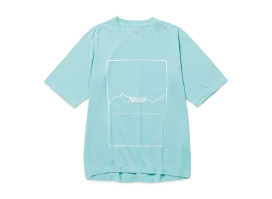 NANGA Dry Mix Frame Logo Tee "Turquoise"