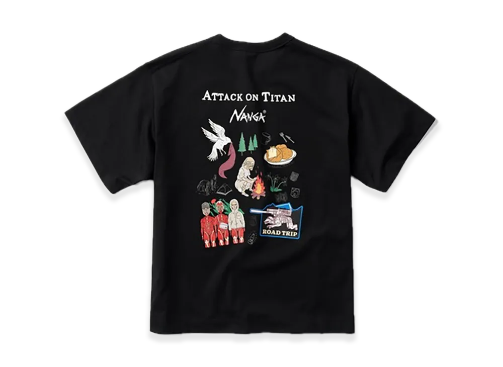Attack on Titan 進撃の巨人 × NANGA Tシャツ ブラック NANGA x Attack on Titan Tee 