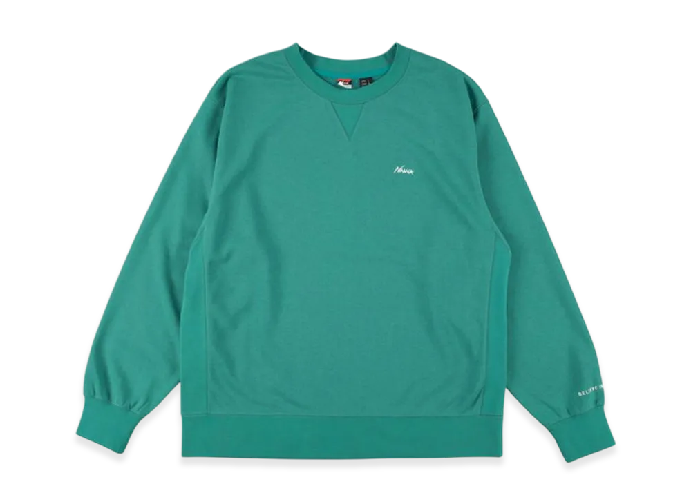 NANGA Dry Mix Terry Crew Sweat Fleece "Light Green"